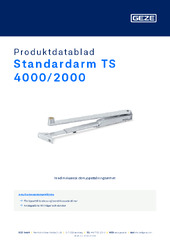 Standardarm TS 4000/2000 Produktdatablad SV