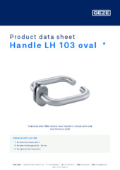 Handle LH 103 oval  * Product data sheet EN