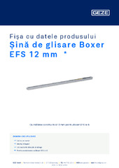 Șină de glisare Boxer EFS 12 mm  * Fișa cu datele produsului RO