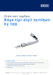 Köşe tipi dişli tertibatı Fz 100 Ürün veri sayfası TR