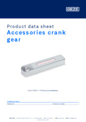 Accessories crank gear Product data sheet EN