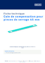 Cale de compensation pour pinces de serrage 45 mm Fiche technique FR