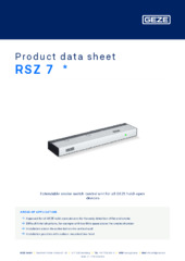 RSZ 7  * Product data sheet EN