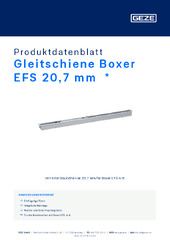 Gleitschiene Boxer EFS 20,7 mm  * Produktdatenblatt DE