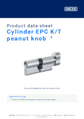 Cylinder EPC K/T peanut knob  * Product data sheet EN