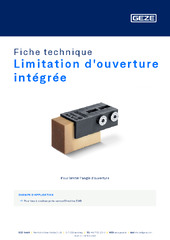 Limitation d'ouverture intégrée Fiche technique FR