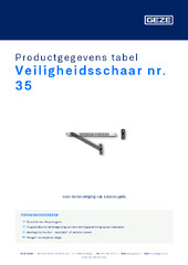 Veiligheidsschaar nr. 35 Productgegevens tabel NL