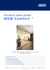 MSW Comfort  * Product data sheet EN