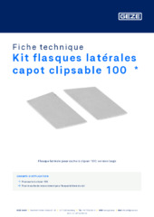 Kit flasques latérales capot clipsable 100  * Fiche technique FR