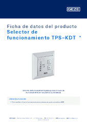 Selector de funcionamiento TPS-KDT  * Ficha de datos del producto ES