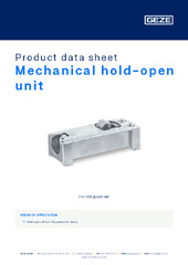 Mechanical hold-open unit Product data sheet EN