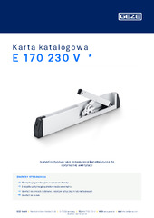 E 170 230 V  * Karta katalogowa PL