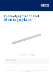 Montageplaat  * Productgegevens tabel NL
