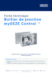 Boîtier de jonction myGEZE Control  * Fiche technique FR