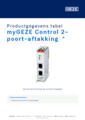 myGEZE Control 2-poort-aftakking  * Productgegevens tabel NL