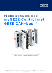 myGEZE Control met GEZE CAN-bus  * Productgegevens tabel NL