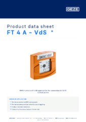 FT 4 A - VdS  * Product data sheet EN