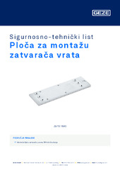 Ploča za montažu zatvarača vrata Sigurnosno-tehnički list HR