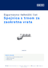 Spojnica s trnom za zaokretna vrata Sigurnosno-tehnički list HR