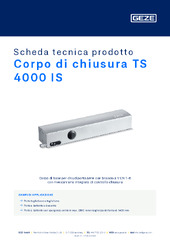 Corpo di chiusura TS 4000 IS Scheda tecnica prodotto IT