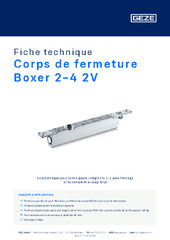 Corps de fermeture Boxer 2-4 2V Fiche technique FR