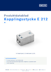 Kopplingsstycke E 212  * Produktdatablad SV
