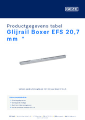 Glijrail Boxer EFS 20,7 mm  * Productgegevens tabel NL