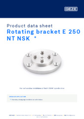 Rotating bracket E 250 NT NSK  * Product data sheet EN
