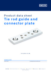 Tie rod guide and connector plate Product data sheet EN