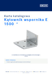 Kątownik wspornika E 1500  * Karta katalogowa PL