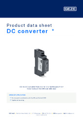 DC converter  * Product data sheet EN
