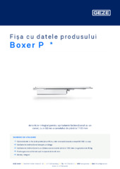 Boxer P  * Fișa cu datele produsului RO