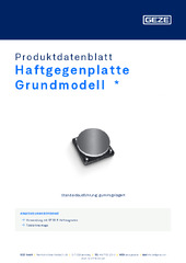 Haftgegenplatte Grundmodell  * Produktdatenblatt DE