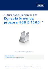 Konzola krovnog prozora H86 E 1500  * Sigurnosno-tehnički list HR