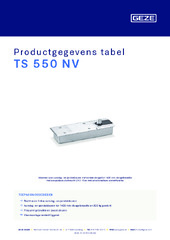 TS 550 NV Productgegevens tabel NL