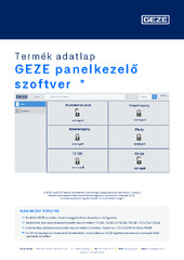 GEZE panelkezelő szoftver  * Termék adatlap HU