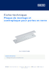 Plaque de montage et contreplaque pour portes en verre Fiche technique FR