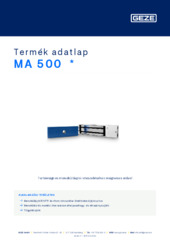 MA 500  * Termék adatlap HU