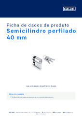 Semicilindro perfilado 40 mm Ficha de dados de produto PT