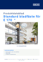 Standard bladfäste för E 170  * Produktdatablad SV