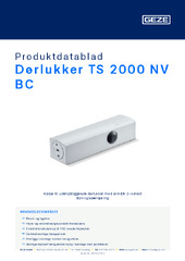 Dørlukker TS 2000 NV BC Produktdatablad DA