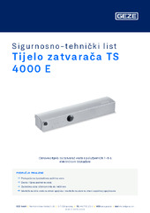 Tijelo zatvarača TS 4000 E Sigurnosno-tehnički list HR