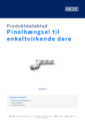 Pinolhængsel til enkeltvirkende døre Produktdatablad DA