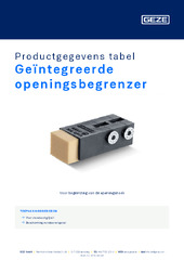 Geïntegreerde openingsbegrenzer Productgegevens tabel NL
