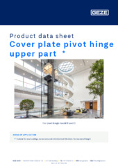 Cover plate pivot hinge upper part  * Product data sheet EN