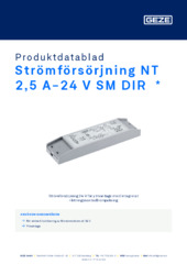 Strömförsörjning NT 2,5 A-24 V SM DIR Produktdatablad SV
