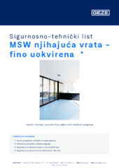MSW njihajuća vrata - fino uokvirena  * Sigurnosno-tehnički list HR