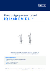 IQ lock EM DL  * Productgegevens tabel NL