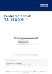 TS 1500 G  * Produktdatenblatt DE