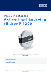 Aktiveringshåndsving til drev F 1200 Produktdatablad DA